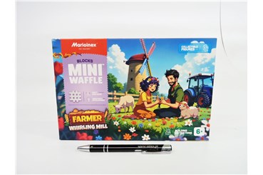 *KLOCKI WAFLE mini, FARMER, zakręcony młyn, 100 el