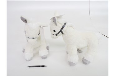 PLUSZ KOŃ, stojący, biały, 38 cm