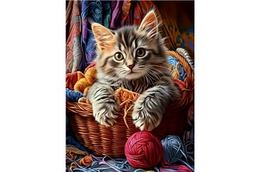 *MALOWANIE po nr. 40x50, Kot w koszyku