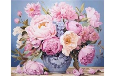 MOZAIKA d. DIAMENTOWA, 40x30 cm, Kwiaty Piwonie