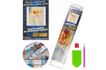 *MOZAIKA DIAMENTOWA 5D, 40x30 cm, Dwa Aniołki