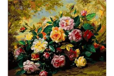 MOZAIKA d. DIAMENTOWA, 40x30 cm, Kwiaty wieniec