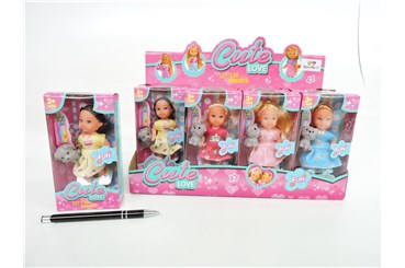 AST. LALKA x 12 pieskiem, 12 cm, kart.,     displ.