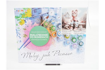 MALOWANIE po nr., 40x50 cm, Dziewczynka z pieskiem