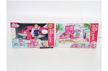 LALKA w samolocie i bagażem, zest.,     kart.