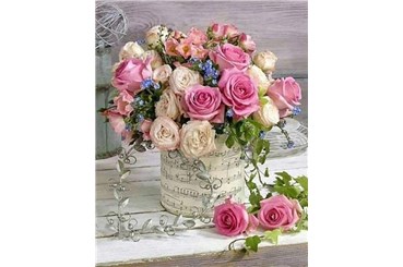 MOZAIKA d. DIAMENTOWA 5D 40x30, bukiet pastelowy