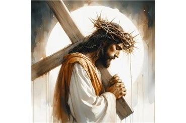 MOZAIKA d. DIAMENTOWA, 40x30 cm, Jezus krzyż