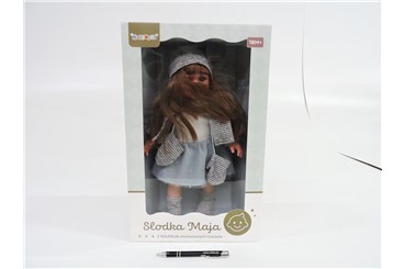 LALKA SŁODKA MAJA, szary sweterek, 27x10,7x43 cm