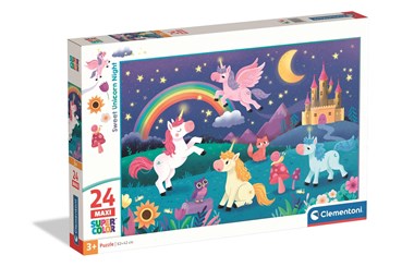 CLEM. PUZZLE 24 EL. MAXI jednorożce