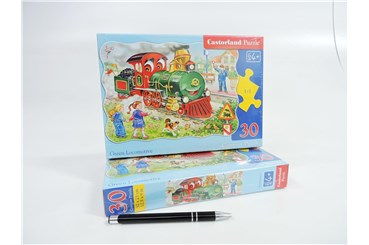 *CAS. PUZZLE 30 el. Zielona lokomotywa