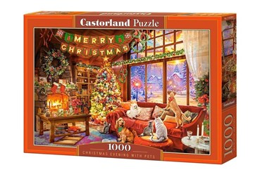 *CAS. PUZZLE 1000 el. Christmas Evening with pets