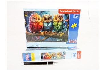 CAS. PUZZLE 260 el. Trzy małe sowy
