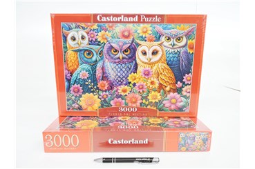 *CAS. PUZZLE 3000 el., Sowy z kwiatami