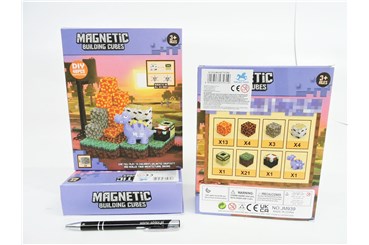 KLOCKI magnetyczne, 48 el., 20x16x4 cm,      kart.