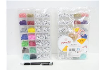 KORALIKI, literki do nawlekania, 22x13x3,5 cm