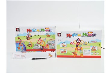 KLOCKI magnetyczne, 38 el., 3+, kształty,    kart.