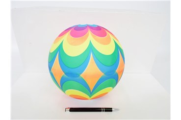 PIŁKA gumowa, kolorowe wzory, 23 cm