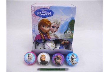 AST.PIŁKA x 6 gum. 6cm KRAINA LODU,6wz,displ/30