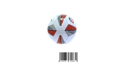 PIŁKA nożna, szyta, LOPTA, pomarańcz-biała, roz.5