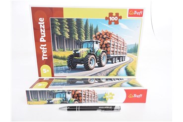 PUZZLE TREFL 100 el., Ciągnik leśny