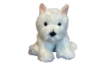 PLUSZ pies, 30 cm, terrier, siedzący, biały