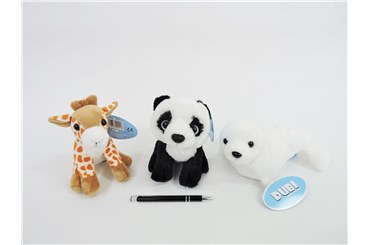 *AST. PLUSZ panda, żyrafa, foka, 16 cm, siedząca