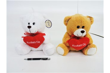 AST. PLUSZ MIŚ 24 cm, serce, 2 kol.