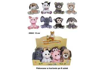 PLUSZ zwierzęta x 8 w kartonie 8  wz  13 cm