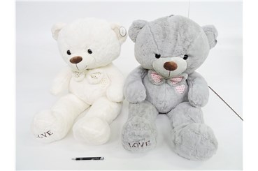 AST. PLUSZ MIŚ 95 cm, "LOVE", kokard., 2 kol.