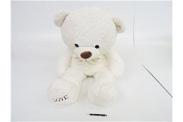 PLUSZ MIŚ 125 cm, "LOVE", kokard.