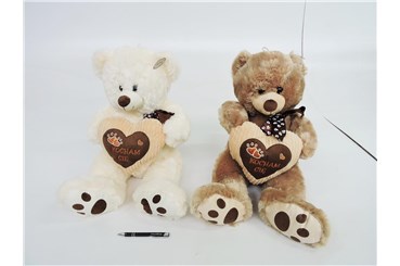 AST. PLUSZ MIŚ 65 cm z sercem, "KOCHAM CIĘ", 2 kol