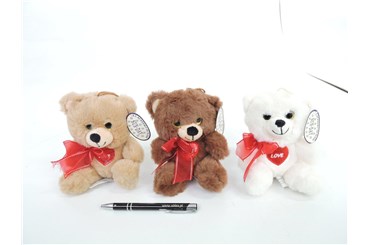 AST. PLUSZ MIŚ 15 cm, kokarda, 3 kol.