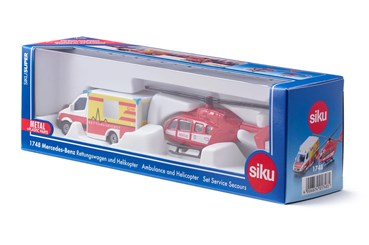 *SIKU AUTO Mercedes-Benz Ambulans + helikopter rat