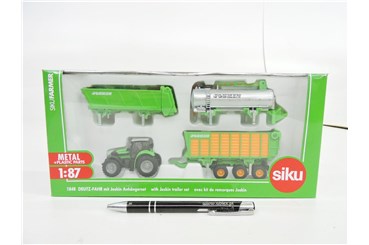 *SIKU TRAKTOR z naczep. przycz., i cysterną