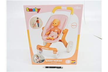 SMOBY Baby Nurse, metal, wózek głęboki, róż, kart.