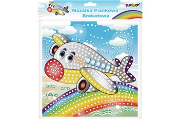 MOZAIKA BROKATOWA, WZÓR: SAMOLOT, 1K FUN&JOY
