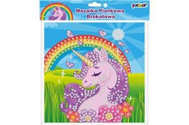 MOZAIKA BROKATOWA, WZÓR: JEDNOROŻEC, 1K FUN&JOY