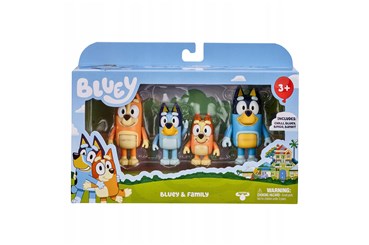 *BLUEY figurki zest. 4 Pak,  Rodzinka, 3+	