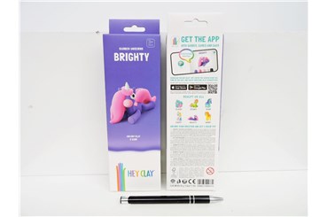 HEY CLAY, masa plast.,fig,JEDNOROŻCE BRIGHTY,3pak