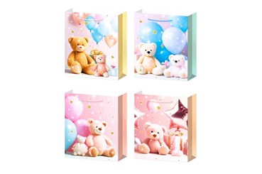 AST. TORBA x 12 PREZENT. 32x26x10 cm, misie