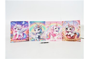 AST. TORBA x 12 PREZENT, 32x26x10 cm,  jednorozce