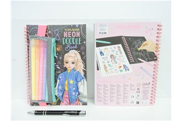 *ZESTAW TOP MODEL, neon doodle, żelopisaki