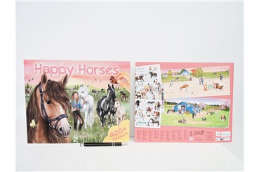 KSIĄŻ. ZESTAW z naklej., koniki HAPPY HORSES