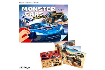 KSIĄŻ. ZESTAW Z NAKLEJKAMI MONSTER CARS