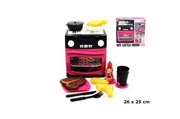 KUCHENKA różowo czarna w kart.