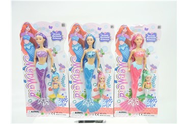 AST. LALKA syrenka 2 pak, 36 i 13 cm,       blist.