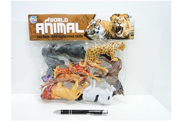 ZWIERZĘTA ŚWIATA plast., 12 cm, 8 el.,      worek