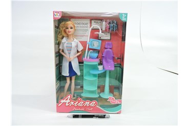 LALKA 30 cm lekarz z akc.,33x22x6 cm, 3+,    kart.