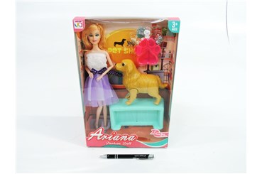 LALKA 30 cm z pieskiem z akc, 33x22x6 cm, 3+, kart