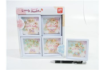 AST. BRANSOLETKI x12 pastelowe, 9x9 cm,     displ.